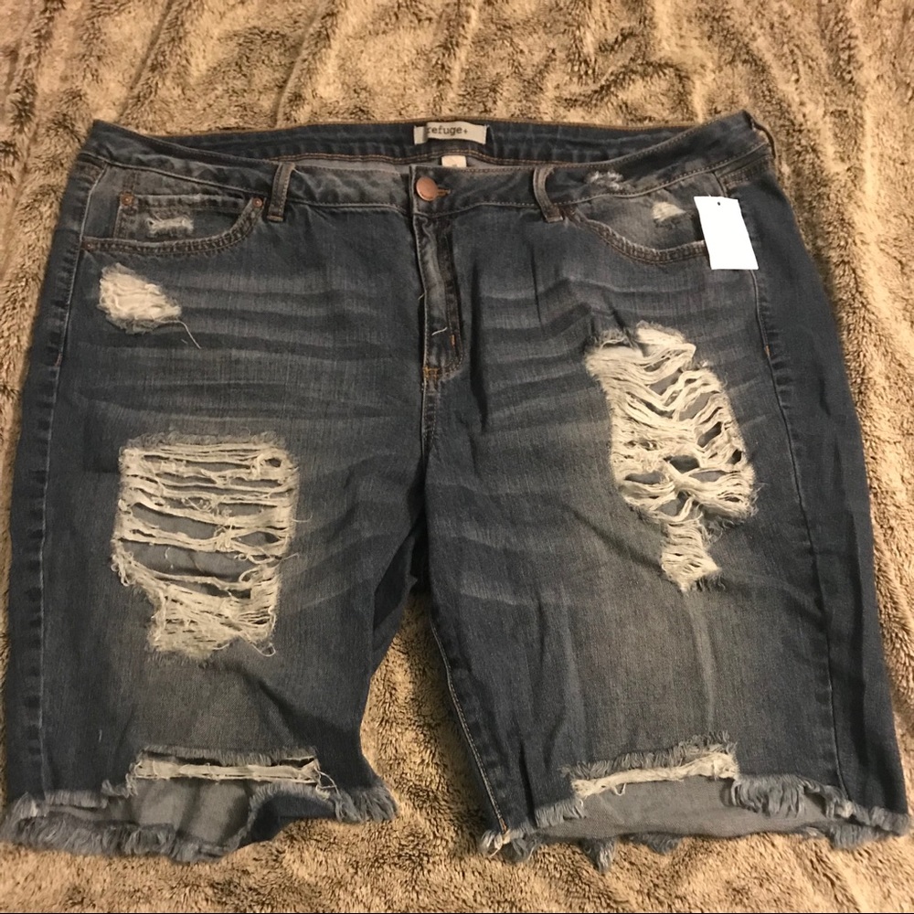 Plus size jean shorts